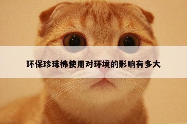 环保珍珠棉使用对环境的影响有多大